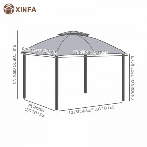 10 \\\\ \'x 12 \\\\\' Outdoor Gazebo Patio Patio Беседка для навеса навеса с навесной крышей, боковые стенки сетки на молнии, серый