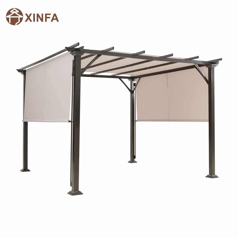 10 \\ 'x 10 \\' Outdoor Pergola, конструкция оттенка мебели для патио, открытая стальная беседка с выдвижными оттенками навеса