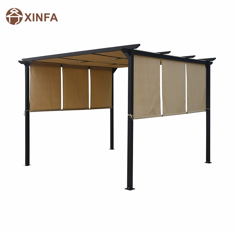 10 \\ 'x 10 \\' Outdoor antlectable pergola -беседка Home Home Dione Outdoor Steel Rade, Brown