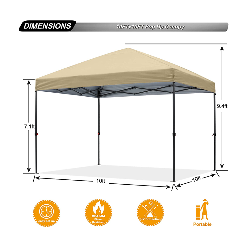 Прочная легкая стабильная 10x 10 -футовая всплывающая пляжная палатка на открытом воздухе.