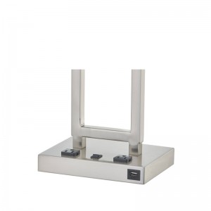 Настольная лампа Gatsby с матовой отделкой никеля, двумя розетками, выключателем на/off Rocker и USB -портом