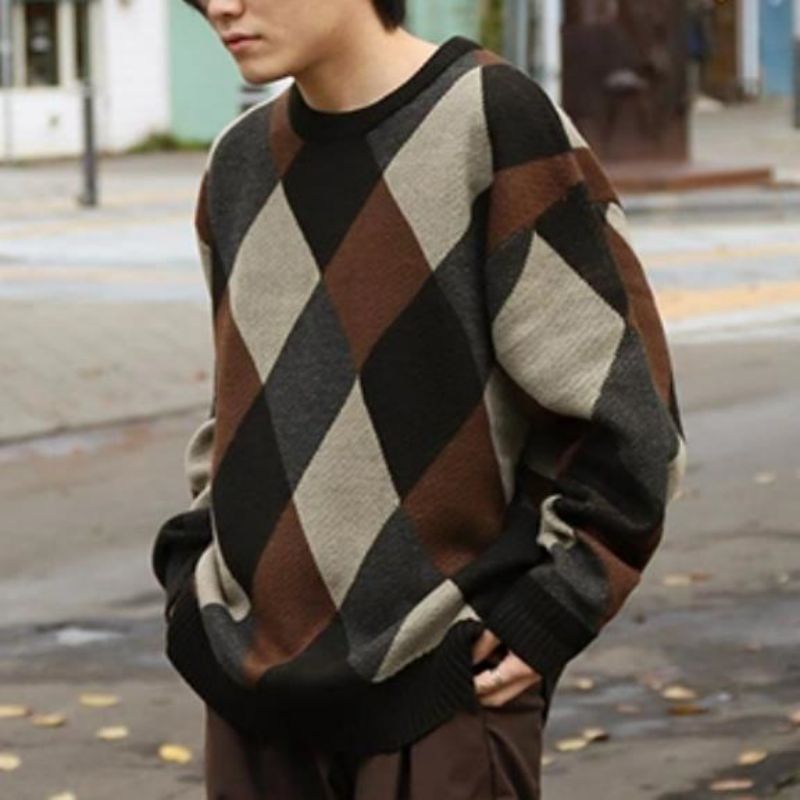 Основная мужская круглое вязаное вязаное свитер для мужчин распродажа