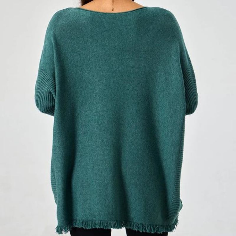 Пуловер ребристый рукав сырой модные женские свитера