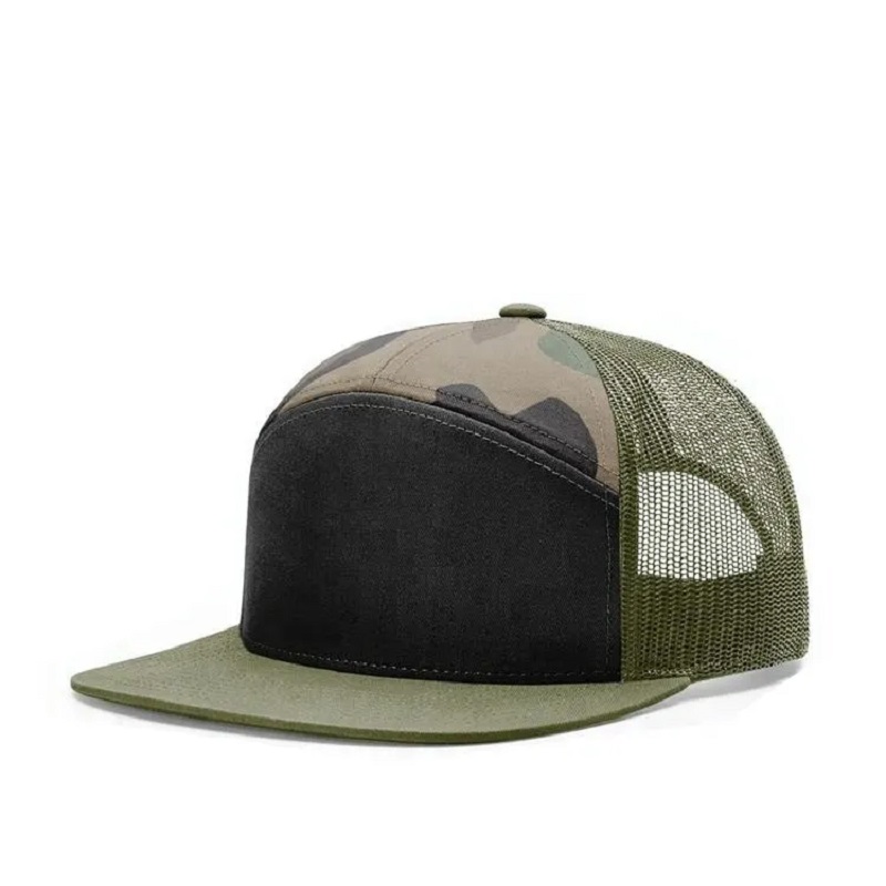 Высококачественные пользовательские простые 7 панельных сетчатых шляпу для шляпы Snapback