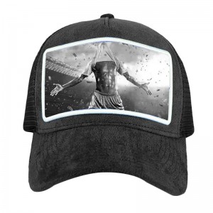 Оптовая высококачественная сетчатая сетчатая бархатная крышка для бархатива 5 панели Applique Patch Patch Вышивка черная бархатная шляпа...