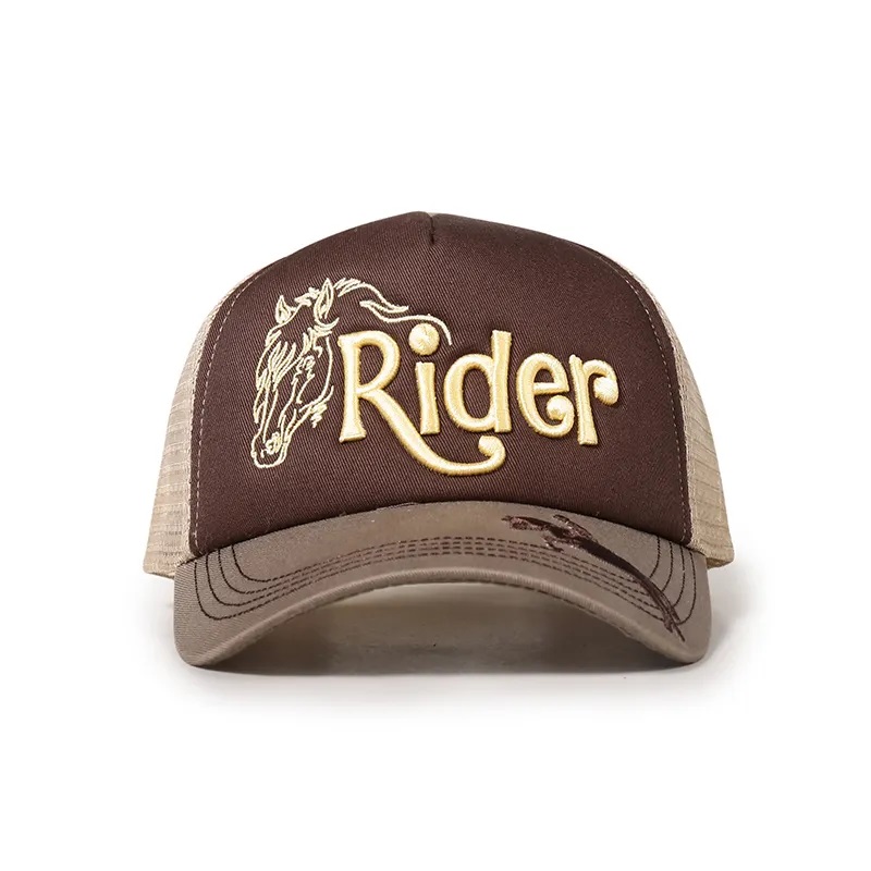 Хорошее качество пользовательское 3D -вышитое логотип 5 панель Gorras Foam Mesh Trucker Cap Hat для мужчин