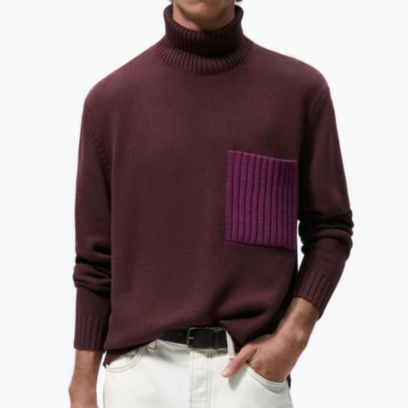 2023 зимний теплый свитер с трудом водолазки для мужчин