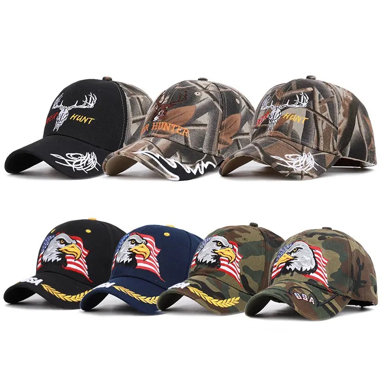 Оптовые мужские туристы Texas Flag Tourist Ranger Safari Camo Tactical Camouflage Snapback Baseball Caps для отдыха на открытом воздухе