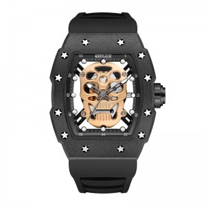 Baogela Skull Tonneau Watch Top Brand Brand Quartz нержавеющая сталь смотрит на водонепроницаемые творческие часы силиконовые ремешки, часы запястья р...