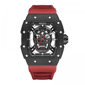 Baogela Skull Tonneau Watch Top Brand Brand Quartz нержавеющая сталь смотрит на водонепроницаемые творческие часы силиконовые ремешки, часы запястья р...