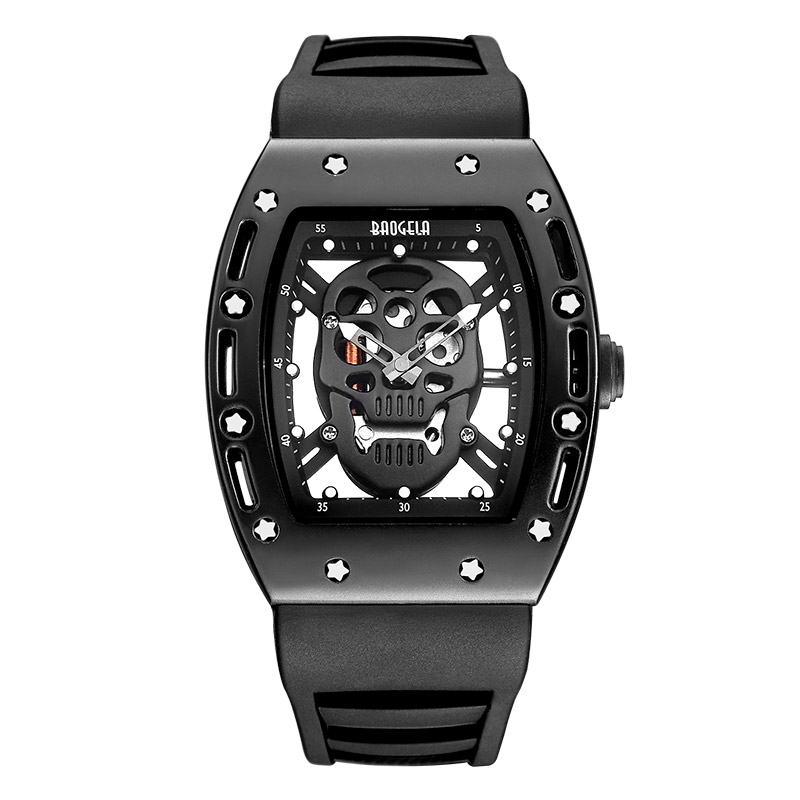 Модный череп мужчина Quartz Watch Baogela Creative Dial Watch for Men Clock Gold Life Водонепроницаемые мужчины смотрят в спортивном стиле 1612