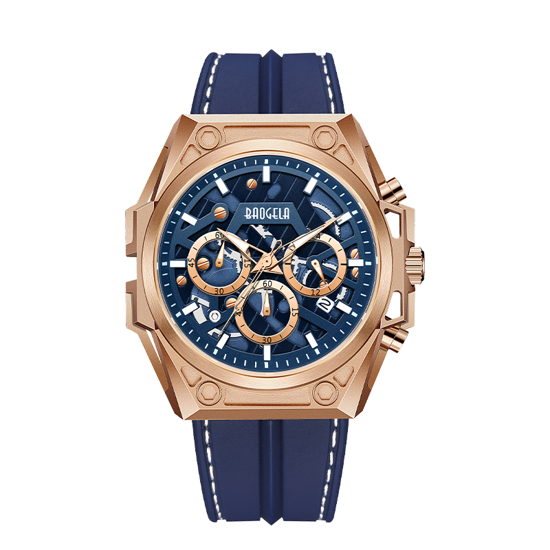 Baogela Luxury Staine Steel Watches Men Luxury Brand Sport кожаные ремни.