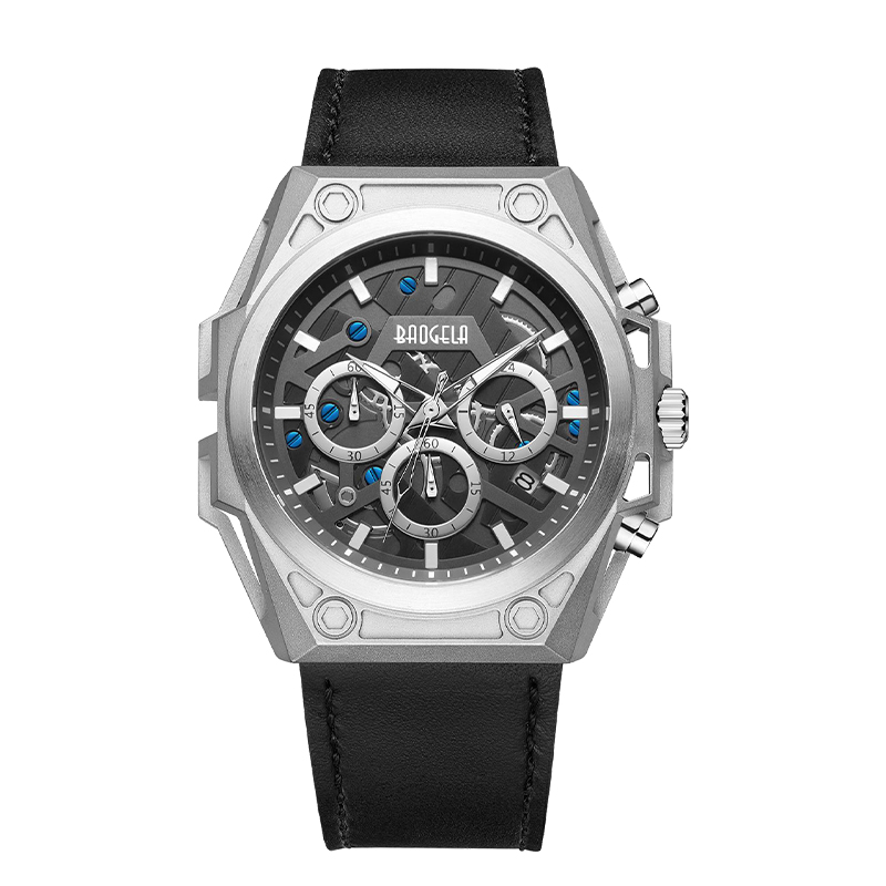 Baogela Luxury Staine Steel Watches Men Luxury Brand Sport кожаные ремни.