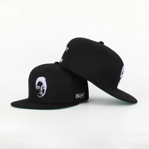 Custom 6 панель Black Back Back Fit Gorras Cap Fitted Hat 3D -вышивка логотип Green Underbrim Hip Hop Snapback