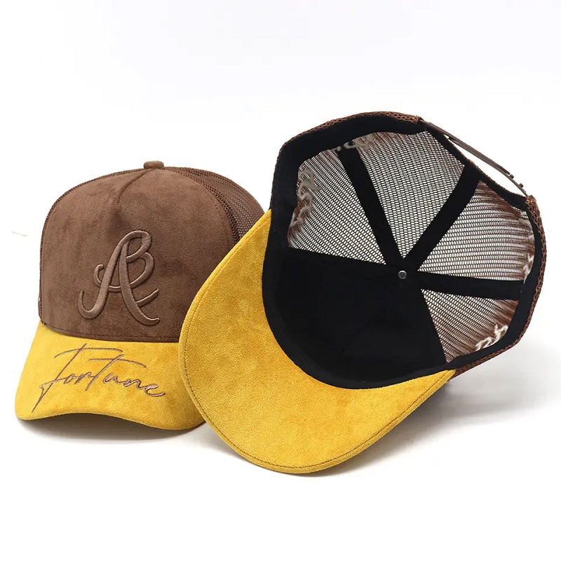 Заводская индивидуальная замшевая шляпа логотип логотип Brim Fair сетчатые шляпы Trucker