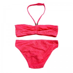 Halterneck кружево две части детей купальники