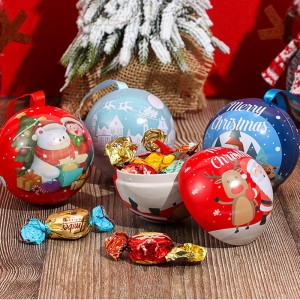 Tinplate Christmas Ball Рождественская коробка для конфеты подарочная коробка
