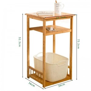 2 уровня настраиваемого бамбукового деревянного хранения ночной стойки