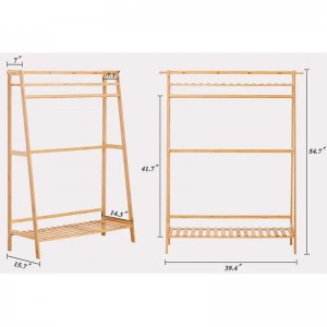 Тяжелая стойка для подвесного бамбукового одежды.