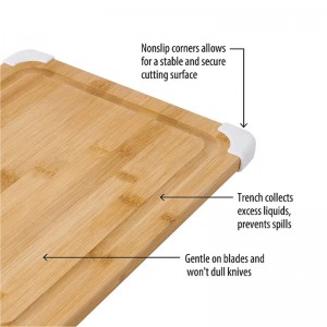 Бамбуковая многофункциональная антискидная режущая доска