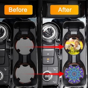 Горячая распродажа натуральная резина Car Coaster Blank White для подсознательной чашки для чашки