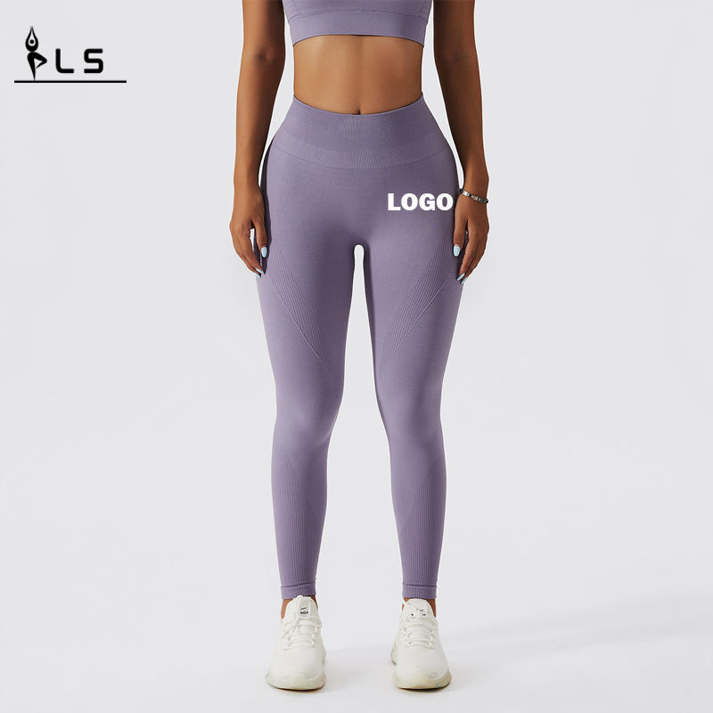 SC10106 Женская йога брюки Активное ношение леггинсов бесшовное подъемное подъемная растяжка с высокой талией.