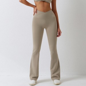 SC101011 четырехсторонний растяжение 78% нейлон и 22% Spandex Scrunch Butt Flare Leggings йога брюки для женщин