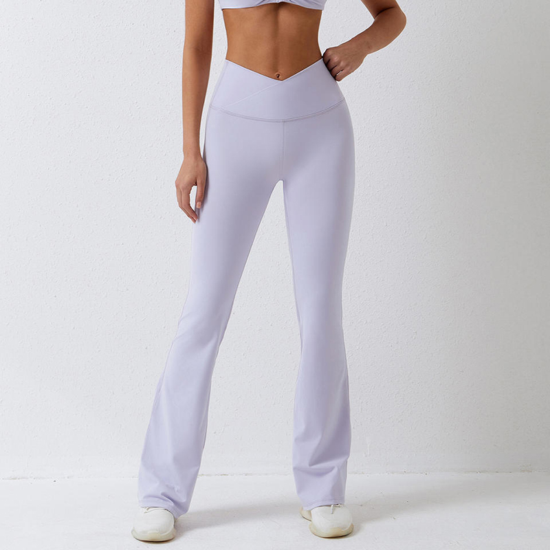 SC101011 четырехсторонний растяжение 78% нейлон и 22% Spandex Scrunch Butt Flare Leggings йога брюки для женщин