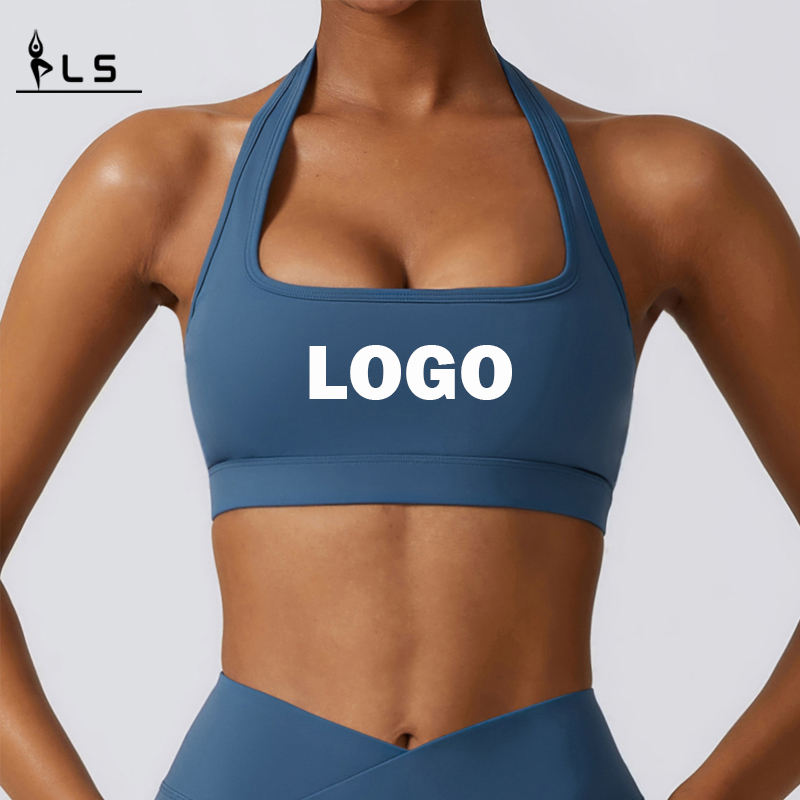 SC10161 Сексуальные спортивные бюстгальтеры Fitness Yoga Wear Comfort Padded Sport Fitness Trabout Gym Halter Sports Bra