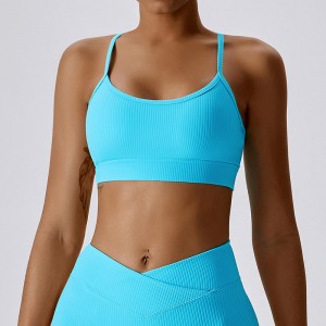 SC101610 Halter Sports Bra Ladies Halter Sect Cross Back Sports Bra для женщин логотип Женщины Тренировка спортивная бюстгальтер Оптовая йога Cro Cro