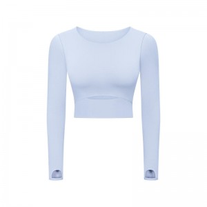 SC10275 Тяжелая фитинга с длинными рукавами футболка для йоги женщина йога футболка