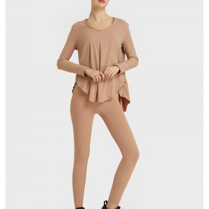 SC10272 Футболка на свободное повседневное фитнес-йога с длинным рукавом топ йога с длинным рукавом женская футболка для женской фу...