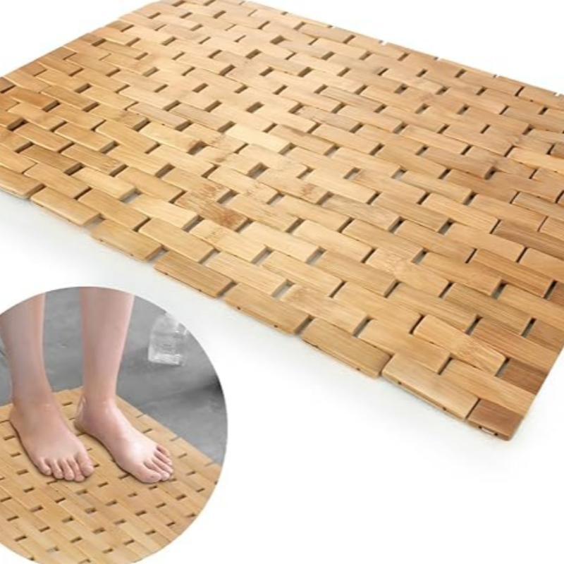 Натуральный коврик для бамбуковой ванны, не скользящий бамбуковый коврик для душа, водонепроницаемый складной деревянный коврик для ванны для ванны