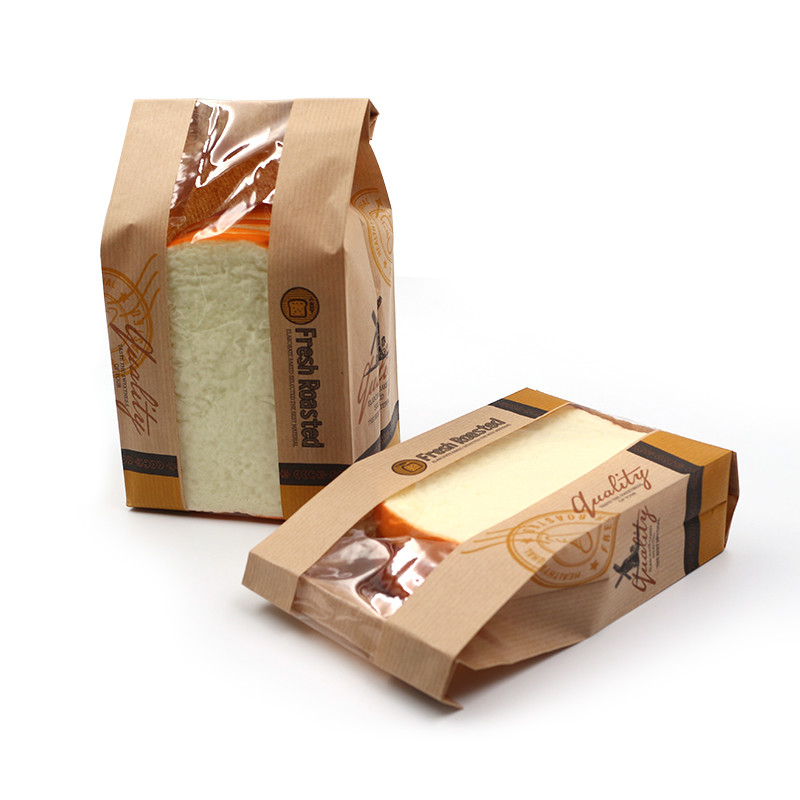 Тост бумажный пакет Устойчивые хлебобулочные сумки Kraft с окном