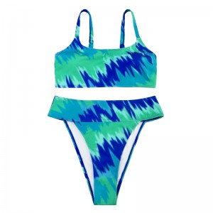 Бирюзовый отпечаток с двумя частями с широкими ремнями