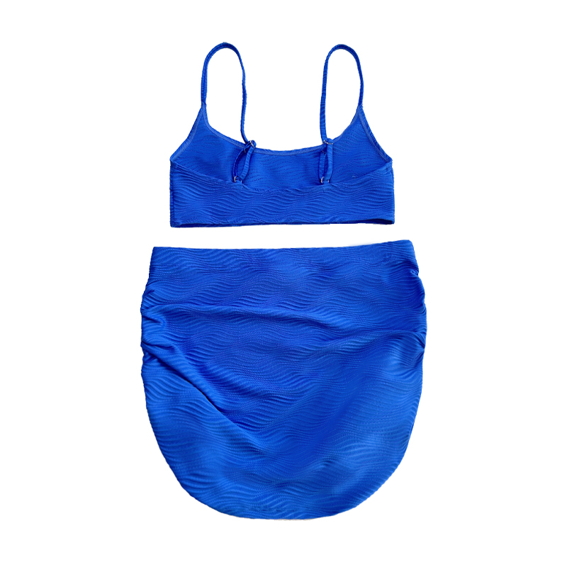 Основная подвесная плиссированная юбка синяя узорная ткань специальная ткань