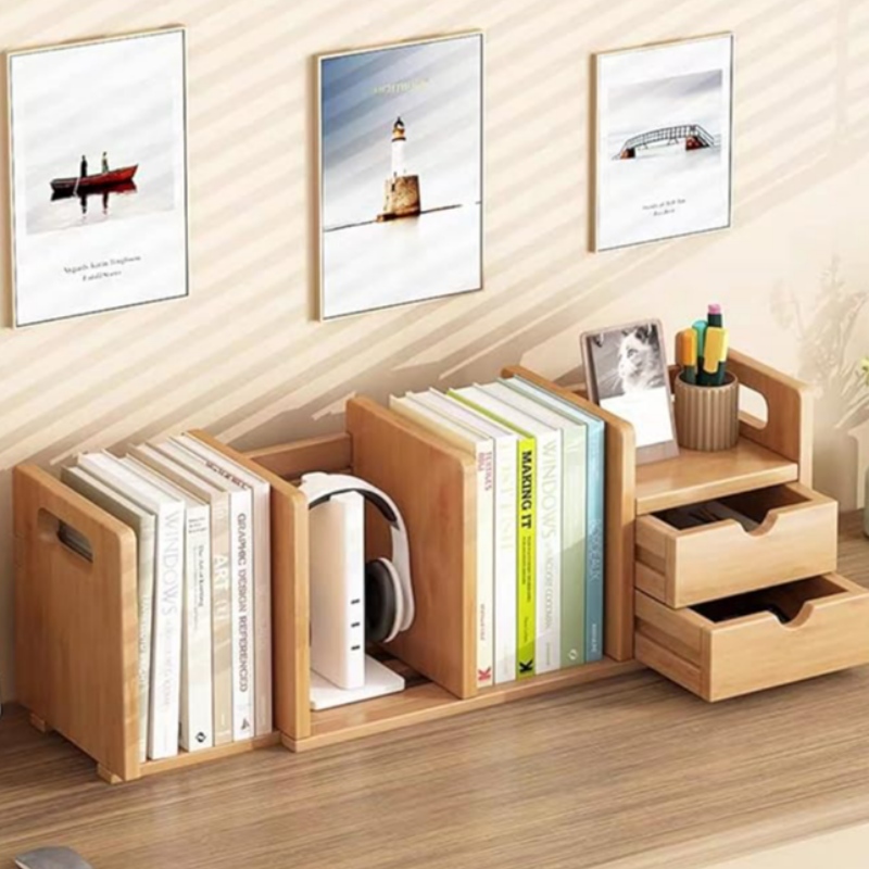 Книжная полка настольного бамбука настольного бамбука