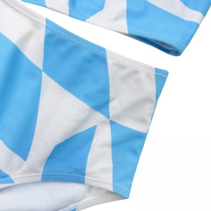 Синий и белый геометрический жилет с твердым цветом