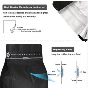 Экологически чистые мешки с кофе с клапанами и мешками на кофе на молнии