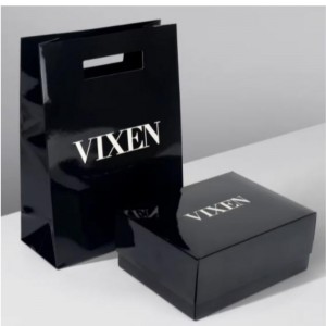 Художественная бумага вырезать крафт -бумажную пакет с рождественским лопаточным лопатом вырезать ручку подарочный пакет черны...