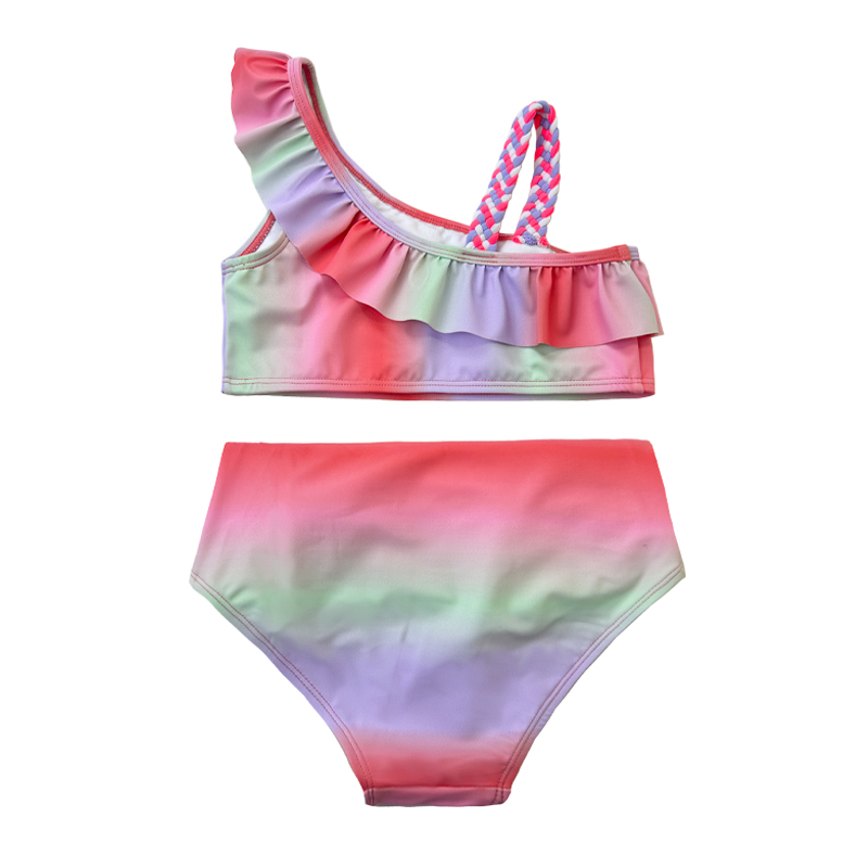 Градиент цвет малышка для купальных костюмов Оптовые девочки для девочек купальники дети бикини детские купальники OEM