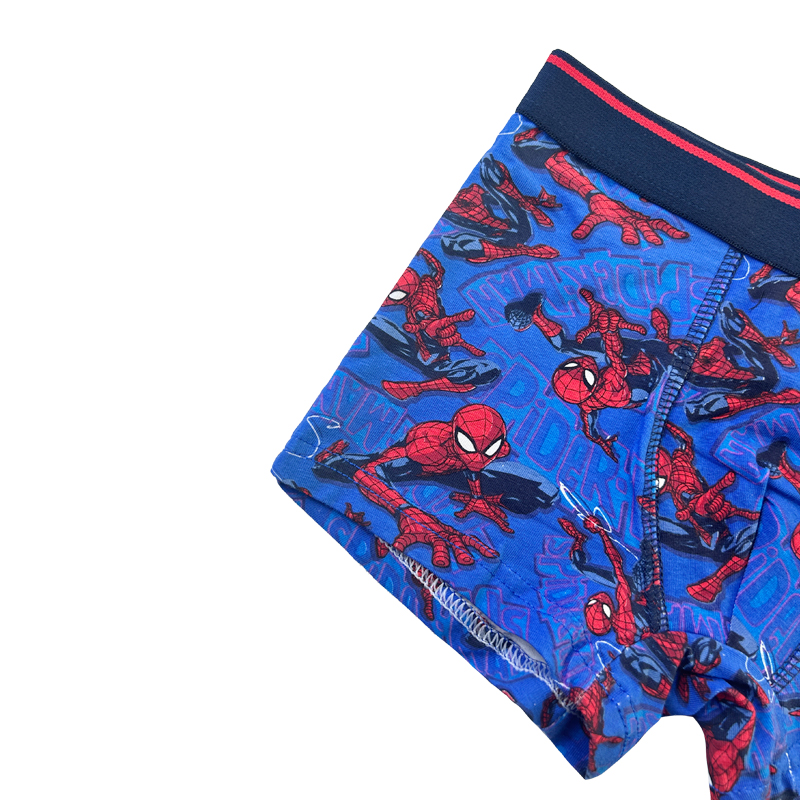 Baby Navy Blue Spider-Man Print Comfort Basic Boy Underpants Color Contrast