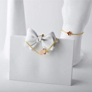 Новый 4 персика полый   A белый шелух персиковый браслет