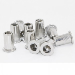 заклепочные гайки из нержавеющей стали с плоской головкой и накаткой