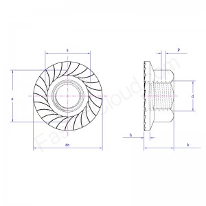 шестигранная фланцевая гайка с зубцами