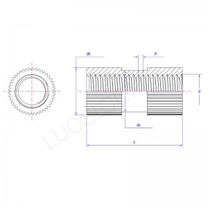 Латунная гайка с глухой резьбой и накаткой