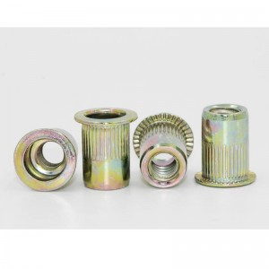 цинк-заклепанная гайка с потайной головкой и цветным покрытием