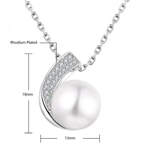 Кольцо Hongde из стерлингового серебра 925 пробы с бриллиантами и жемчугом&Ожерелье Индивидуальный комплект колец ожерелья