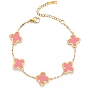 Хундэ 18-каратное золото-Покрытые мужчины\\и женщины\\Браслет «Четырехлистный клевер» на удачу