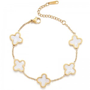 Хундэ 18-каратное золото-Покрытые мужчины\\и женщины\\Браслет «Четырехлистный клевер» на удачу